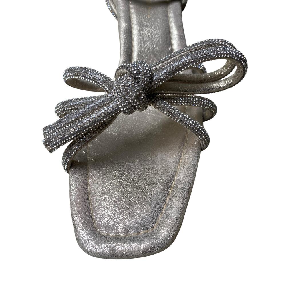 Loeffler Randall Mikel Crystal Embellished Bow Heel Sandal US 9 Cappuccino Suede - Picture 11 of 13